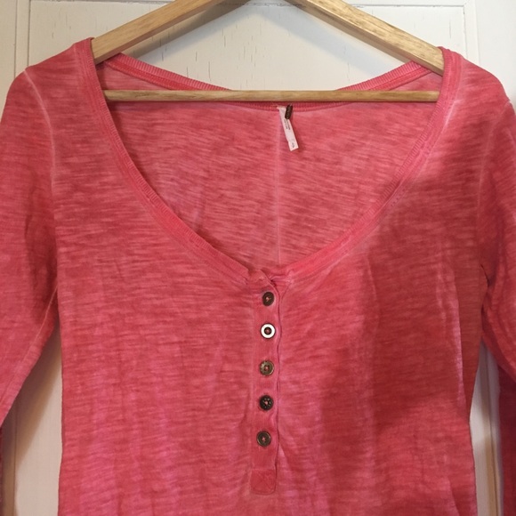 Free People Shell Stitch Lace Henley - Picture 4 of 7